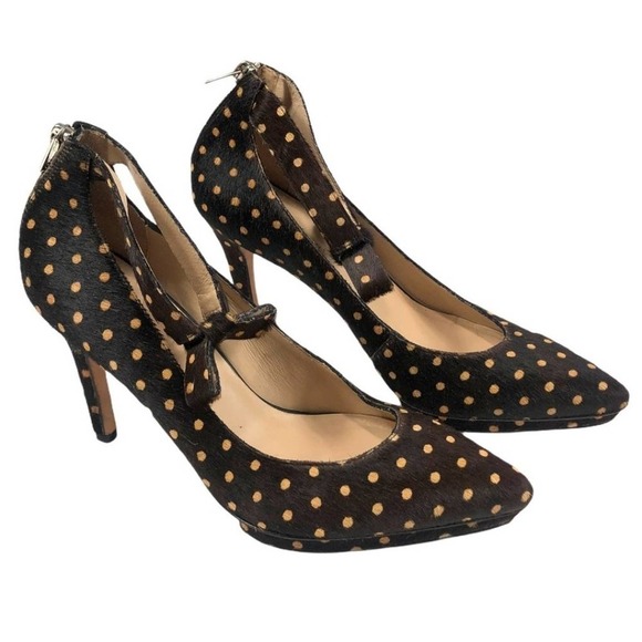 RARE Loeffler Randall Alba Brown Polka-Dot Calf Hair Pump- 9B - Picture 1 of 10